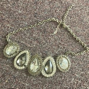 Oval black and clear jewels necklace